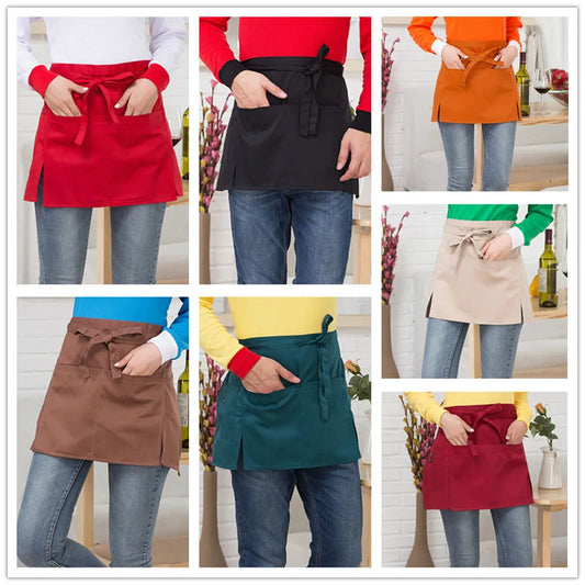 Waist Apron Short Dining Room Serve Waterproof Oil Proof Keep Clean for Baristas Handmade Coffee Protective