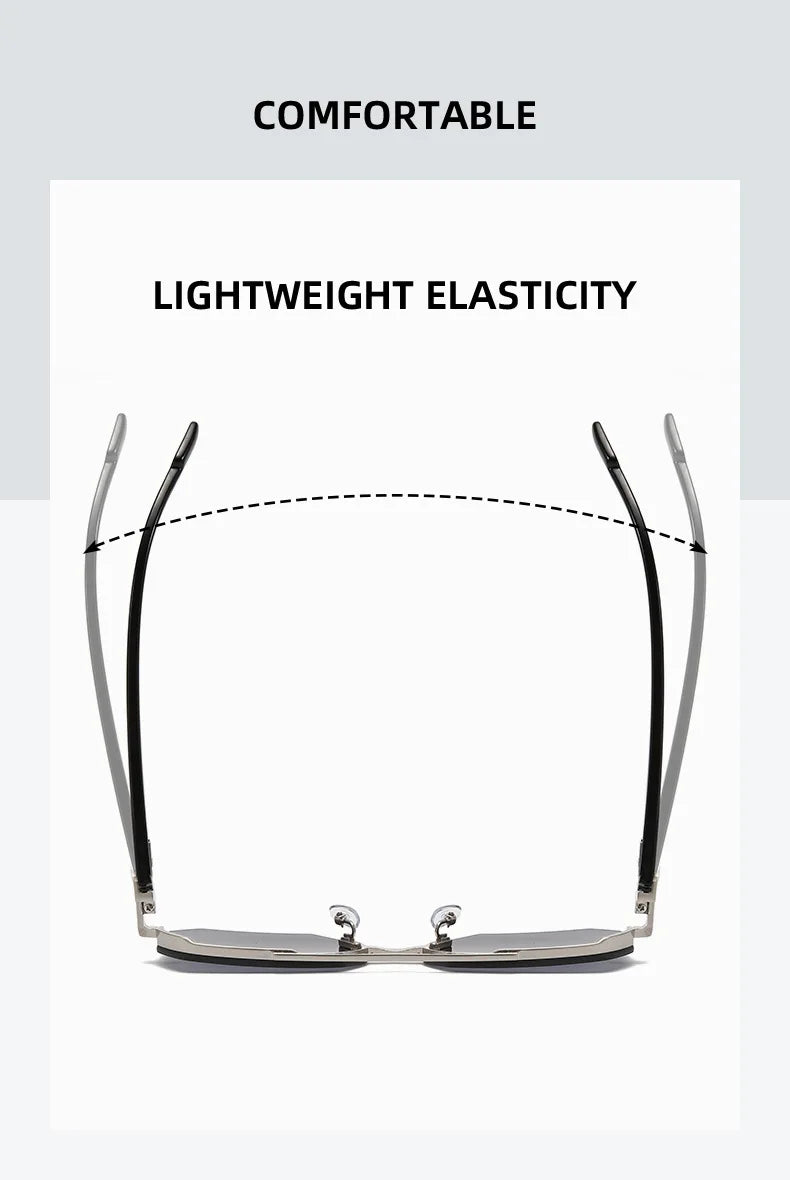 Trendy Aviator Sunglasses for Mens Womens Retro Double Bridge Metal Driving UV400 Outdoor Eyewear Semi-Rimless Lentes De Sol