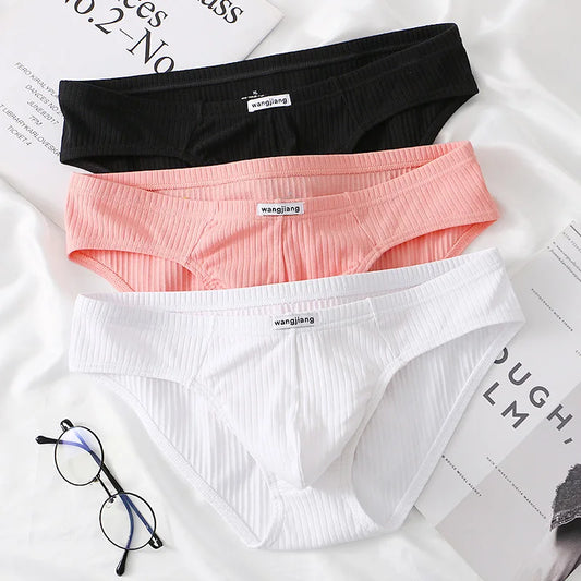 Soft Cotton Briefs Men Sexy Pouch Underwear Sweat Absorption Underpants Breathable