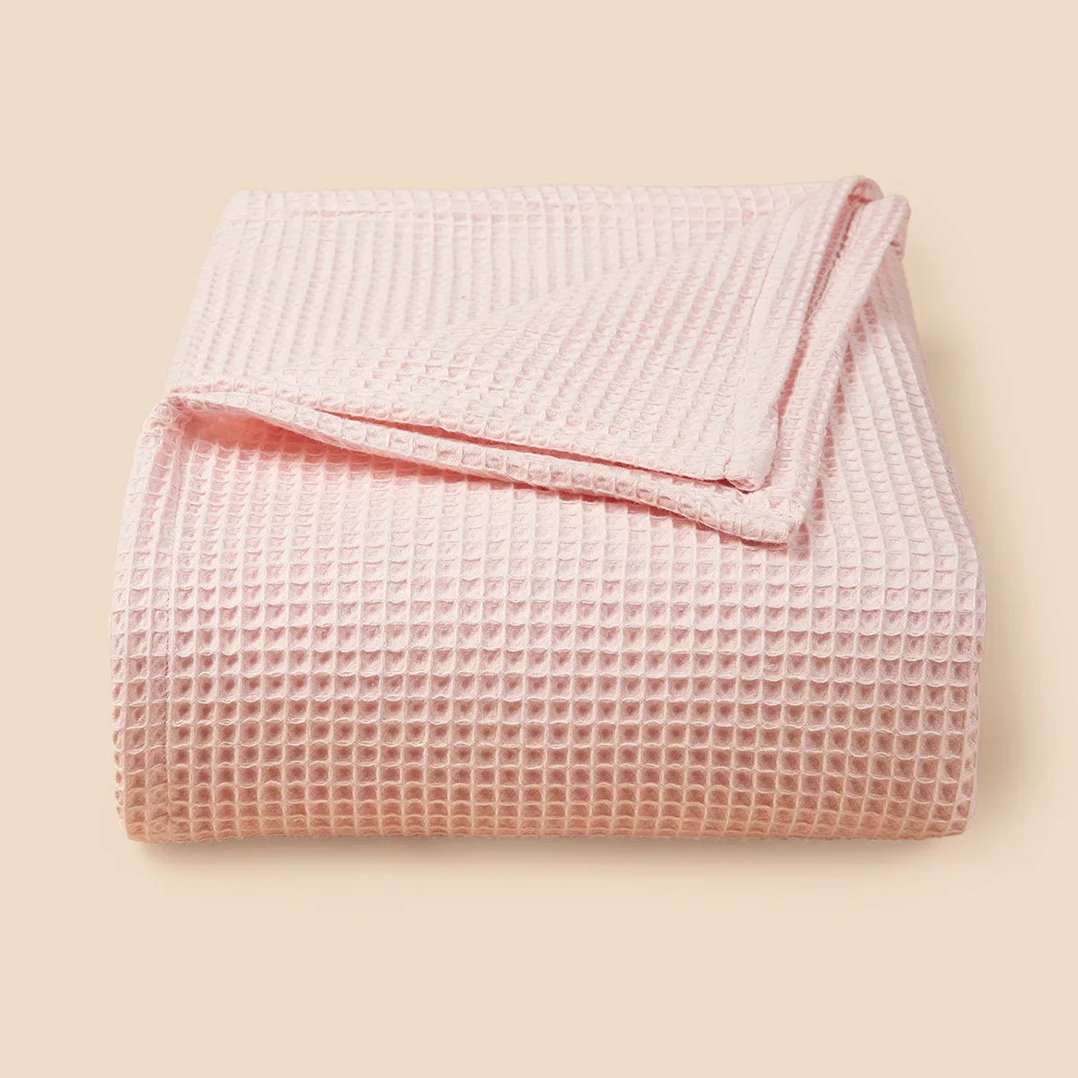 100% Cotton Waffle Weave Blanket Lightweight Washed Soft Breathable