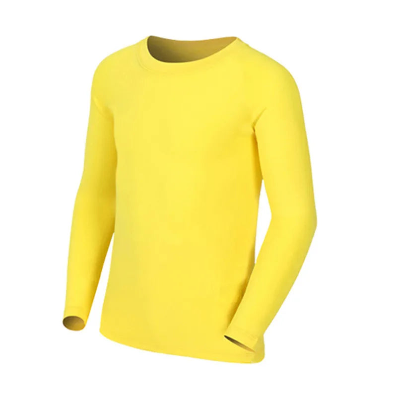 Kids Children Boy Girl Compression Running Long T Shirt Fitness Sport Basketball Football Gym Sportswear Soccer Clothes 25