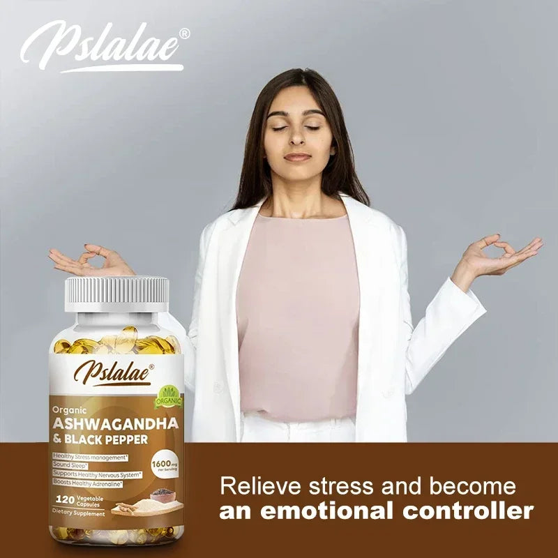 Ashwagandha Extract - Relieve Anxiety and Stress, Help Healthy Deep Sleep, Relieve Insomnia, Lose Belly Fat, and Manage Weight