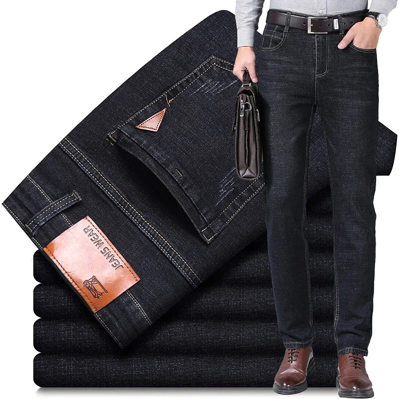 Men's Jeans Classic Style Casual Stretch Slim Denim Pants Trousers