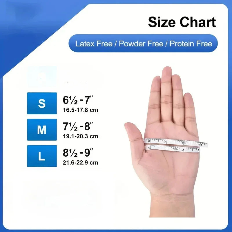 10-100PCS Blue Nitrile Gloves Disposable Cleaning Gloves for Kitchen Dishwashing Waterproof Latex Free Powder Free Work Glove