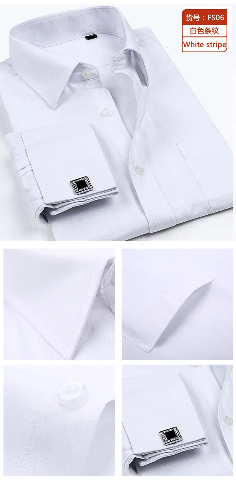 Men's Cotton No-Iron High Quality Breathable Long-sleeved Dress Shirt Spring/Summer Plus Size
