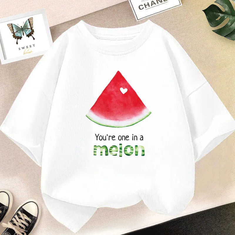 Kids T Shirt Cute Lemon Fruit Cartoon Bike Printed Tops Tee Short Sleeve Graphic Summer Fashion Boy Girl Clothing Unisex T-shirt