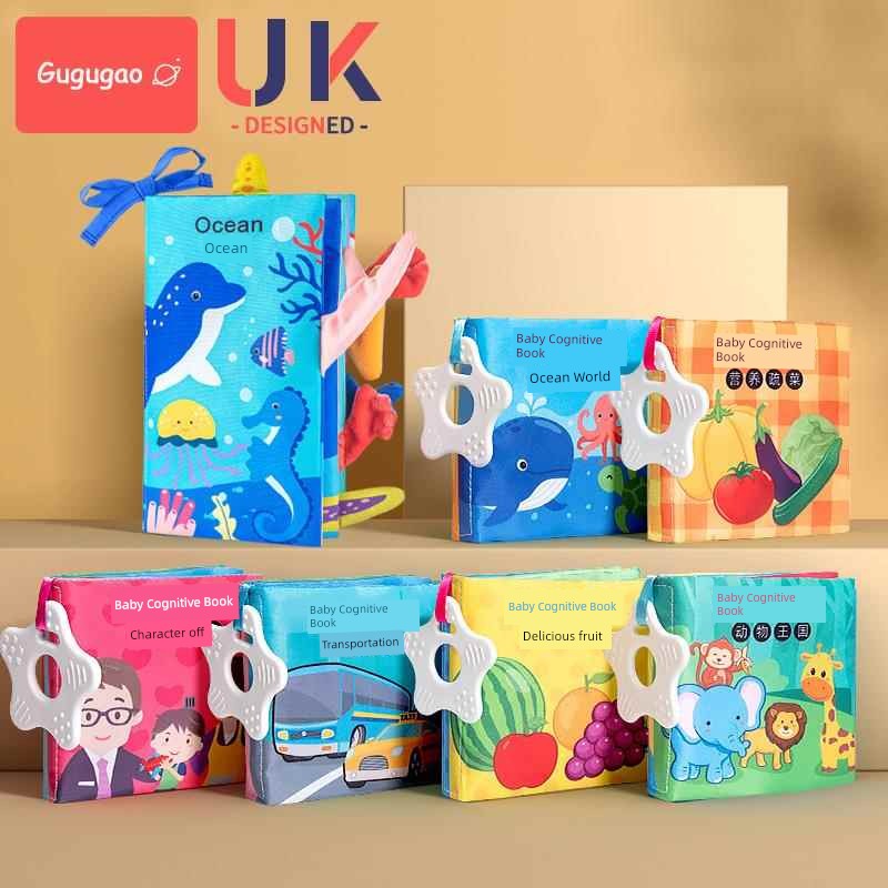 Baby Cloth Book Early Education Baby Tear-Proof Biteable Three-Dimensional Shredded Book 6 Months Cognitive Puzzle Sound Toy