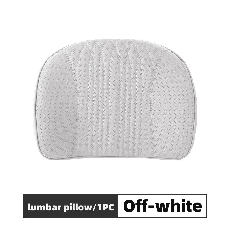 Memory Foam Car Lumbar Support Cushion Breathable Leather Seat Protection Neck Pillow Universal Car Seat Rest Pillow Accessories