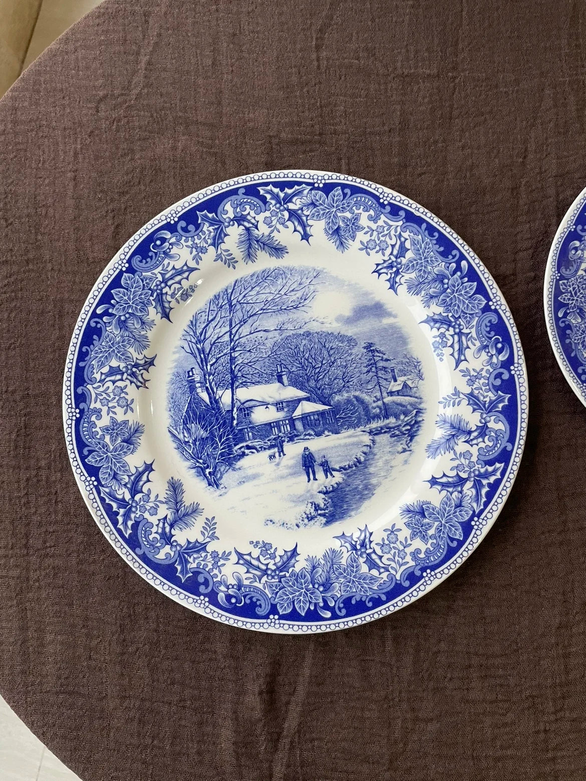 American country style winter snow scenery, glazed color steak, pasta, dinner plate, afternoon tea, coffee cup, plate