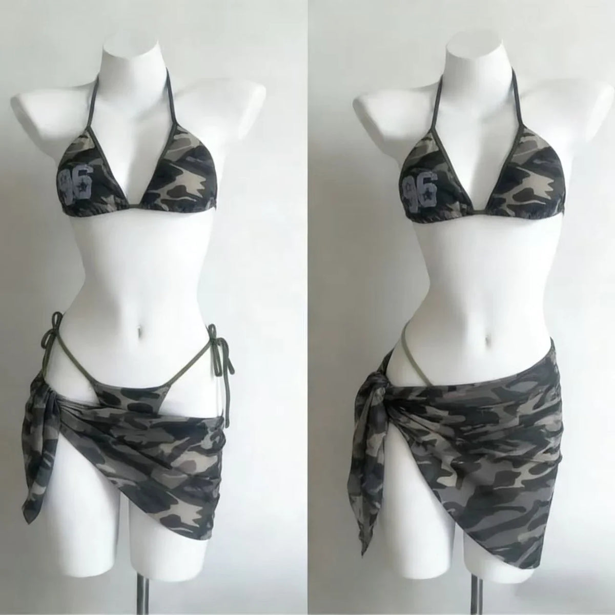 Fairy Sweet High Waist 4-Piece Split Bikini Set For Women 2026 - Print Trendy Swimwear Chic Beach Vacation Summer Party Fashion