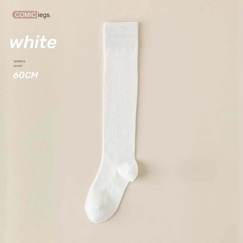 1 Pair High-quality Women's Long Tube Summer Cool Mid Calf Socks
