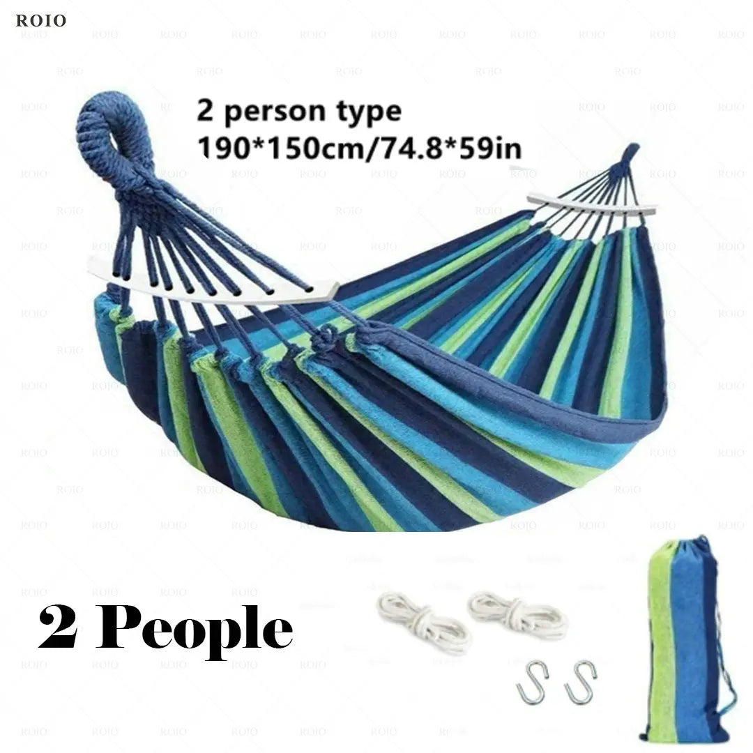 Outdoor Camping Hammock Thickened Durable Fabric Canvas with Bag