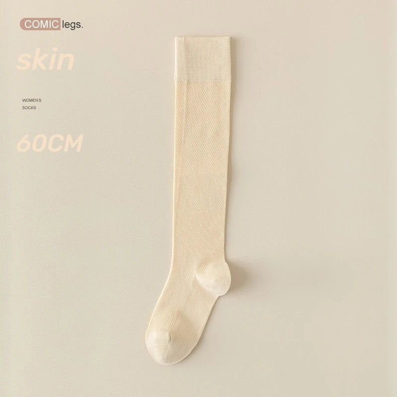 1 Pair High-quality Women's Long Tube Summer Cool Mid Calf Socks