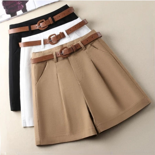 Women's Shorts High Waist Summer Short Pants with Belt