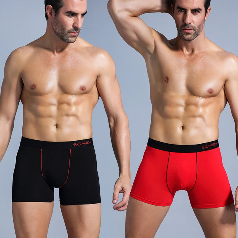 4Pcs Men's Cotton Underpants Sexy Boxers