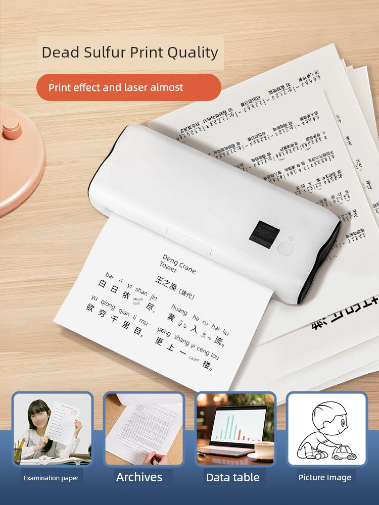 Compact Portable Miniature Printer for Homework Wireless Ideal for Student Dormitory