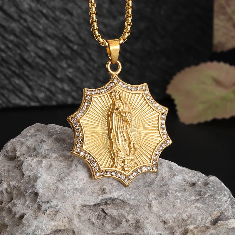 Unisex Virgin Mary Blessing Necklace Pendant