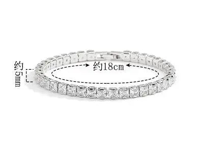 18k Gold Plated Moissanite Tennis Bracelet for Women and Men 3/4/5mm S925 Sterling Silver Certified