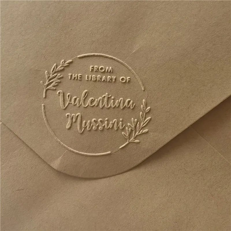 Custom Initials Embosser stamp,Book Embosser Personalized Wedding Embossing Stamp, Address Stamp, Form the Library Embosser