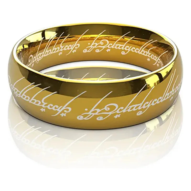 6MM Stainless Steel Laser Engraving Exquisite Couples Wedding Ring, Men and Women