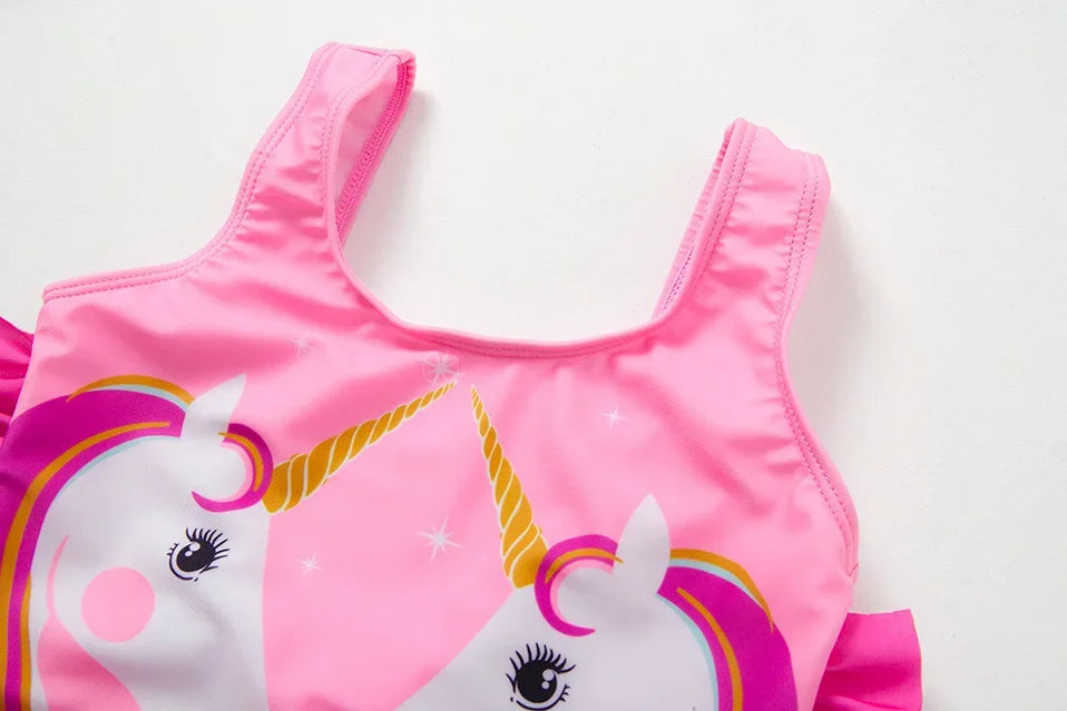 Girl Swimsuit One-Piece Mermaid Fish Scale Unicorn Children's Swimwear 2 - 8 Years