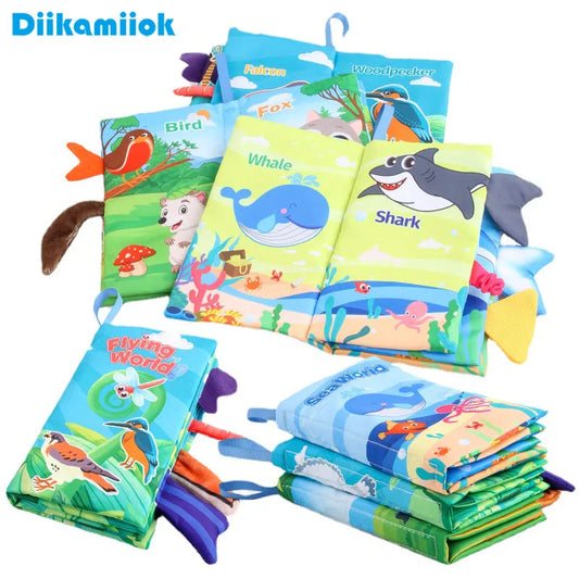 New Baby Cloth Books Visual and Auditory Training Early Educational Toys for Toddlers 12-72 Month