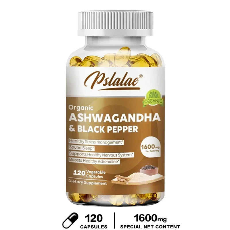 Ashwagandha Extract - Relieve Anxiety and Stress, Help Healthy Deep Sleep, Relieve Insomnia, Lose Belly Fat, and Manage Weight