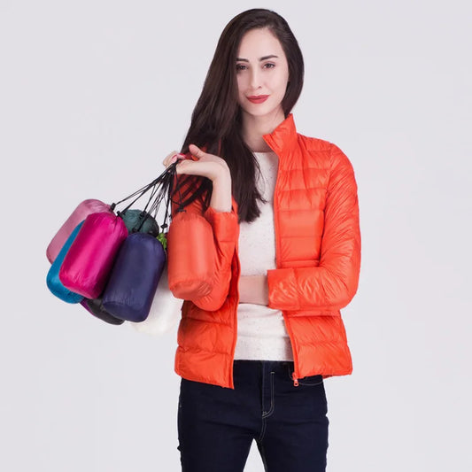 Women Ultra Lightweight Packable Travel All Season Puffer Coats Slim Fit