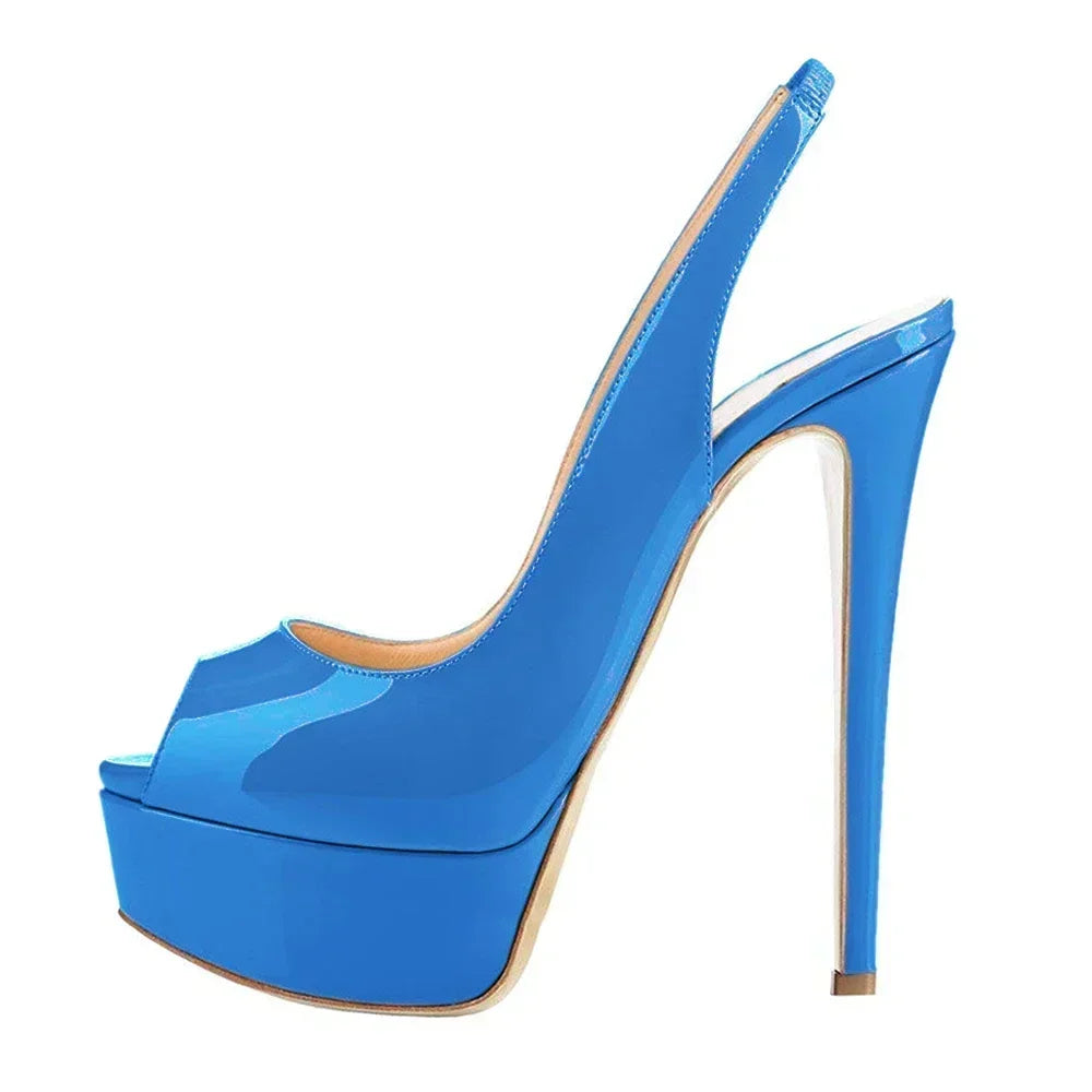 Women Sandals Stilettos 14CM Platform High Heels Sexy Pumps Open Toe