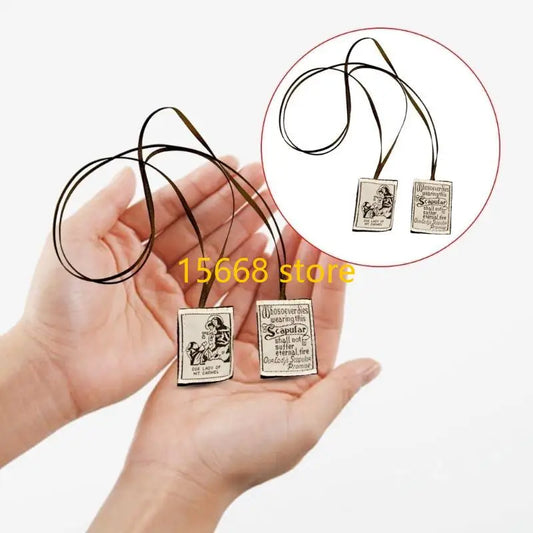 Brown Scapular Of Our Lady Of Mount Devotional Garment Catholic Necklace