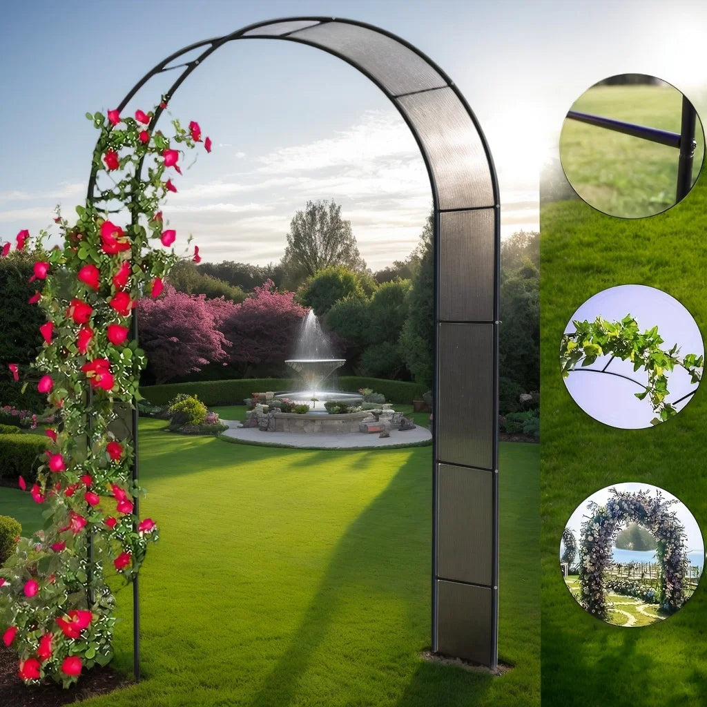 1pc Metal Garden Arch100Inch Large Heavy Duty Steel Frame Gothic Wedding Flower Stand Lawn Climbing Frame