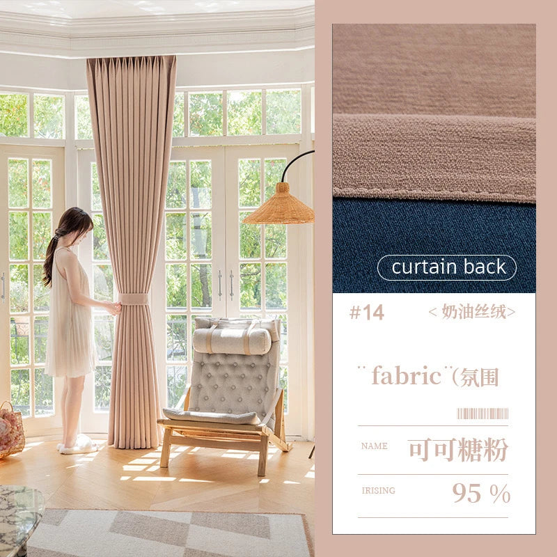 Super Soft Chenille High Blackout Curtains for Bedroom Living Room Romantic Colors Three-dimensional Texture Customize Size