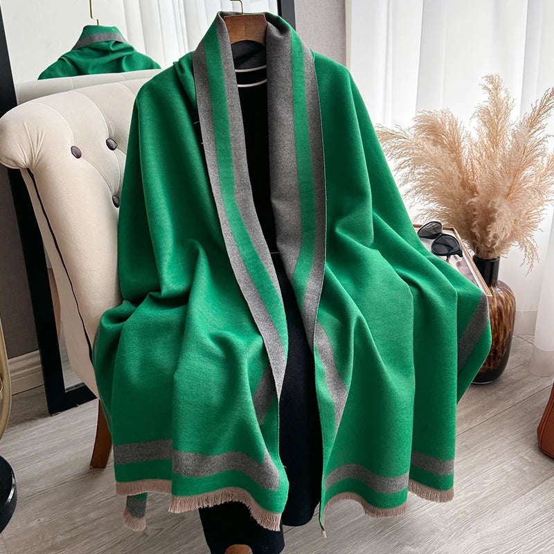 Warm Luxury Women Cashmere Scarf Shawl Wrap Plain color