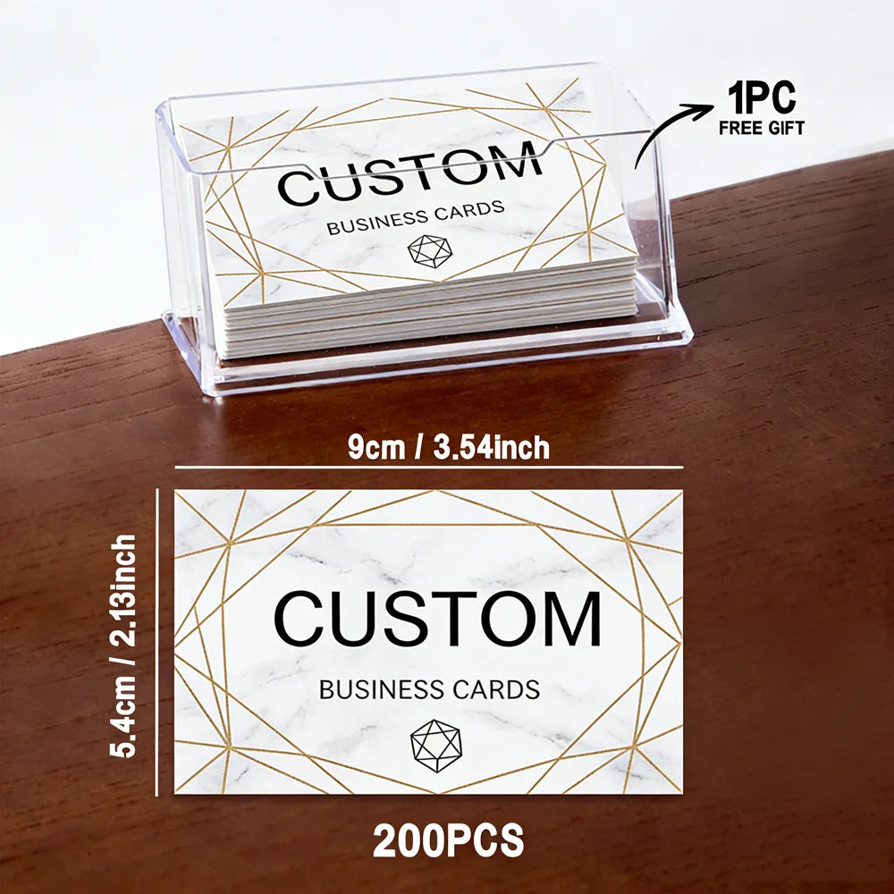 200pcs, Custom Business Cards/Cards, Business Cards, Desktop Business Cards, Thank You Cards, Business Cards, Waterproof Surface