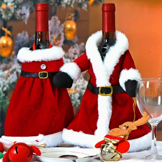 Christmas Wine Bottle Decoration