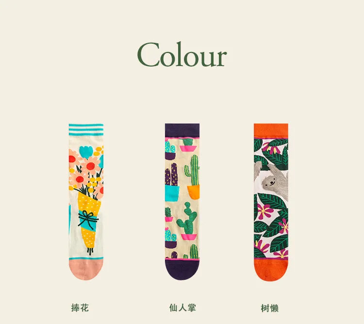 Fashion Colorful Spring Autumn Women's Socks