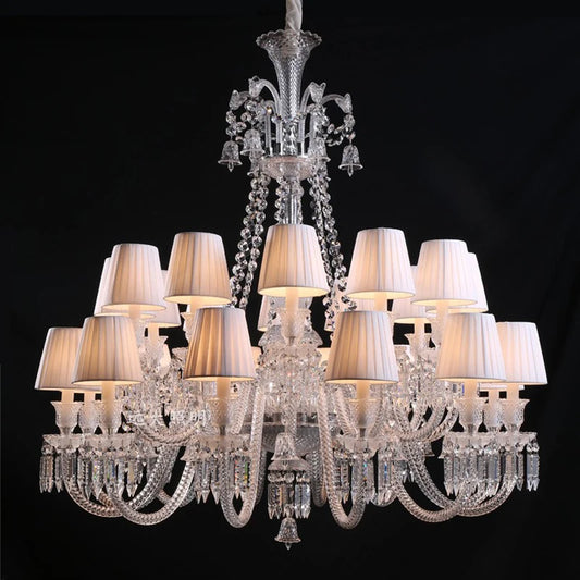 European Crystal Chandelier Living Room Dining Room Bedroom Villa Staircase Lamps White Candle