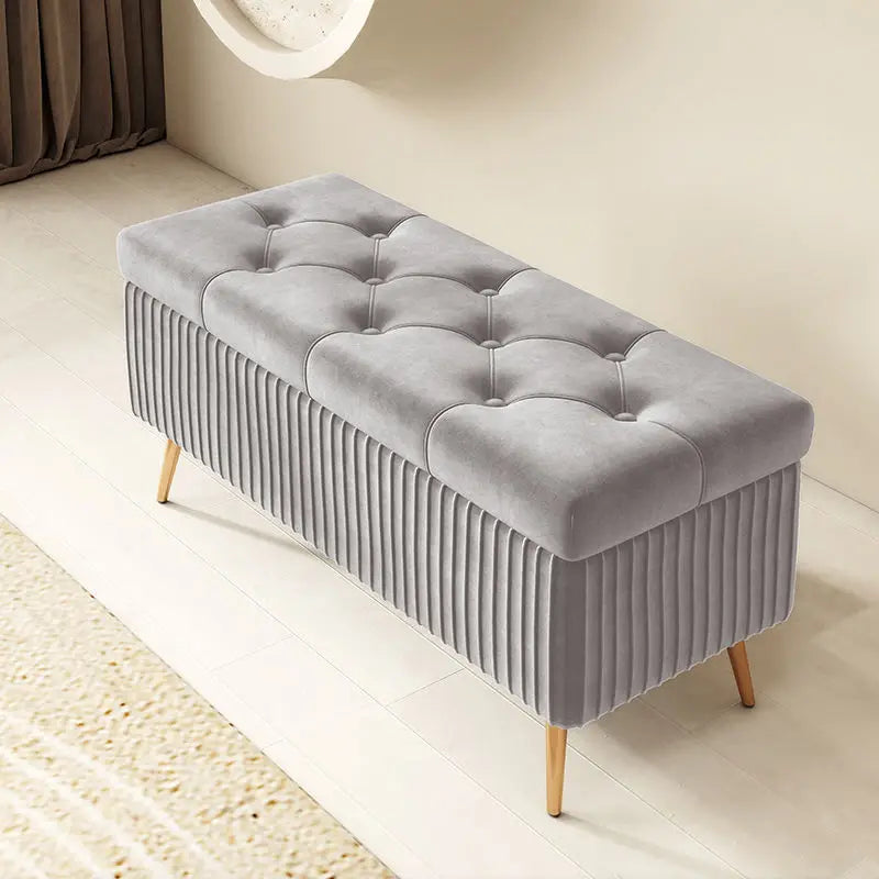 Luxury Nordic Fabric Ottomans long Sofa Bench with Storage
