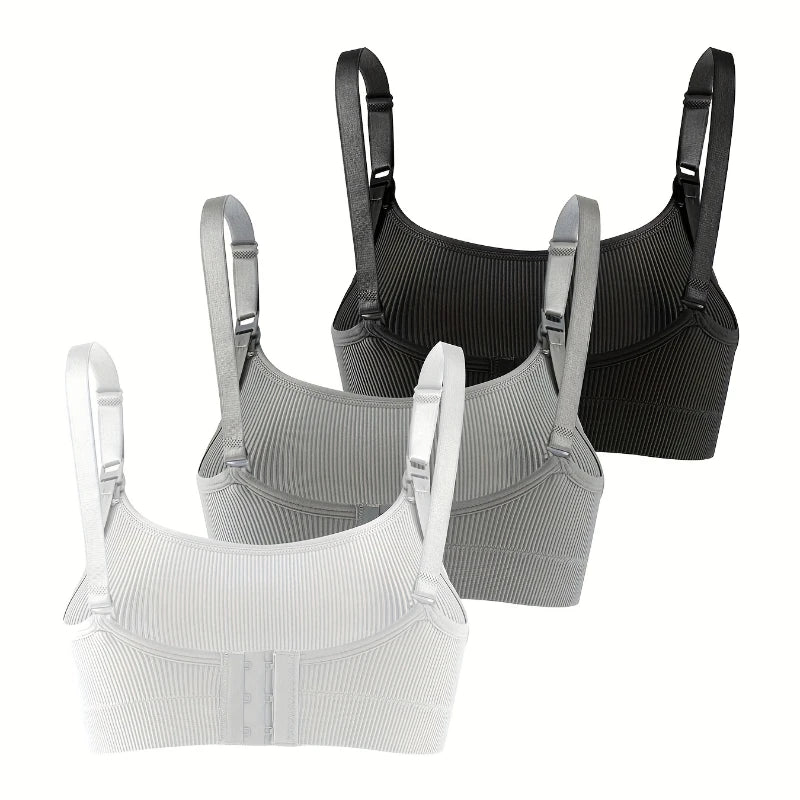 3 PCS Set Breathable Front Open Nursing Bra Maternity Underwear Pregnancy Bra Full Cup Wireless Comfortable Breastfeeding Bra