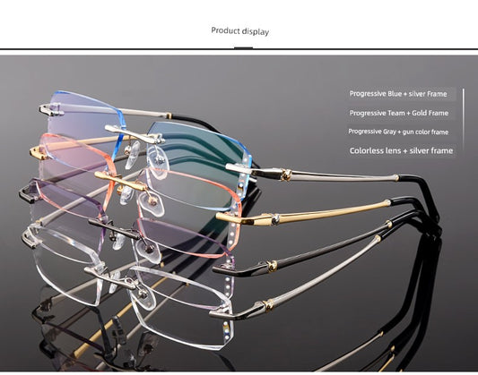 Anti-Radiation Glasses Men's Plain Anti Blue-Ray Finished Products Watch Mobile Phone with Myopia Frameless without Degrees Eye Protection