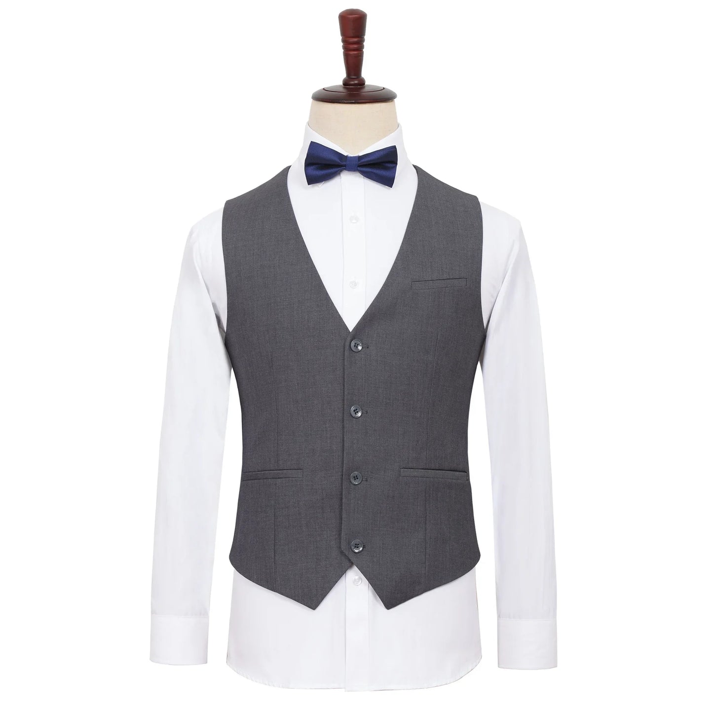 Men Plus Size Black Suit Vest Solid Color Single Breasted Waistcoat Grey Black Navy 9XL