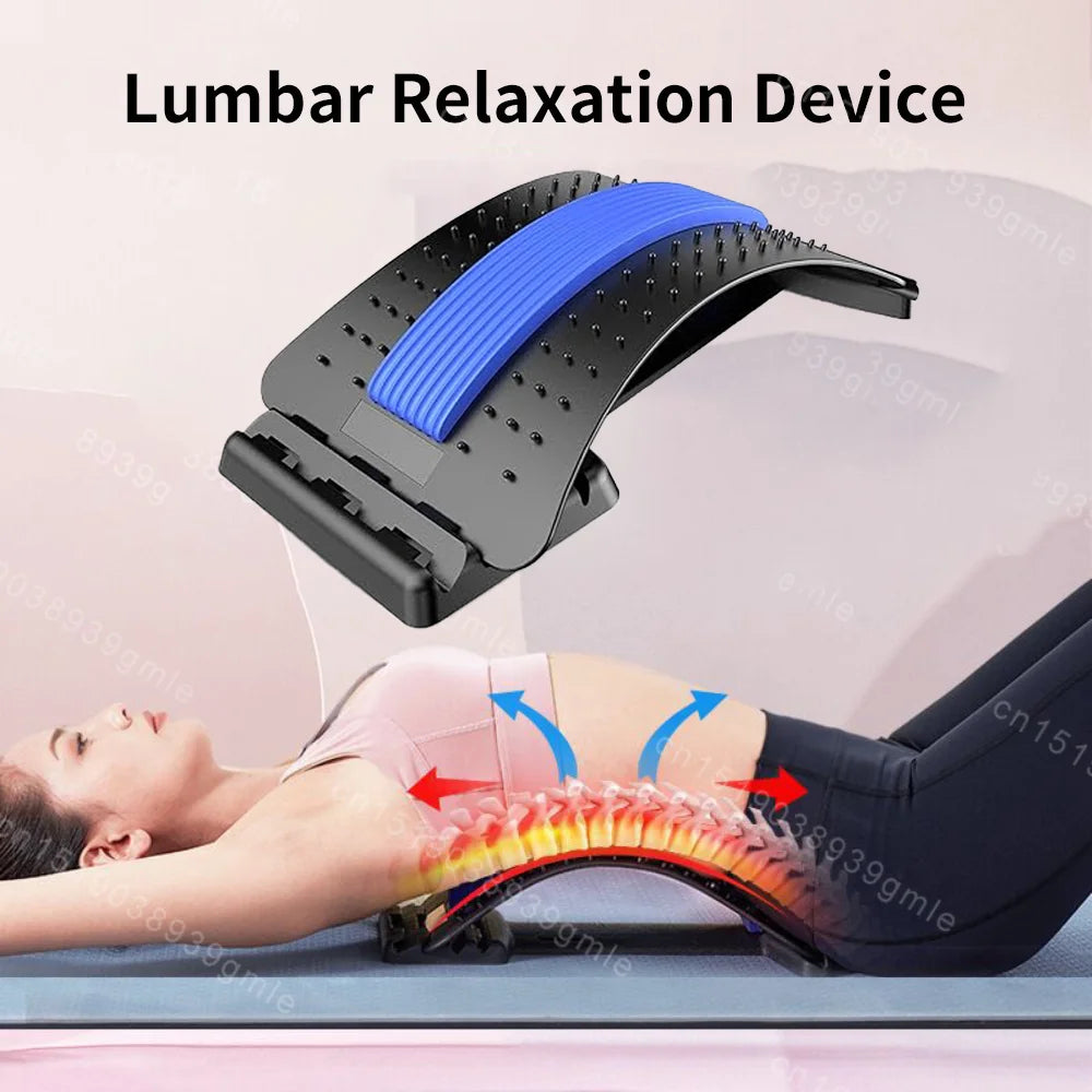 Back Stretcher Adjustable Massager Multi-Level Waist Neck Fitness Lumbar Cervical Spine Cervical Spine Support Massager Tools