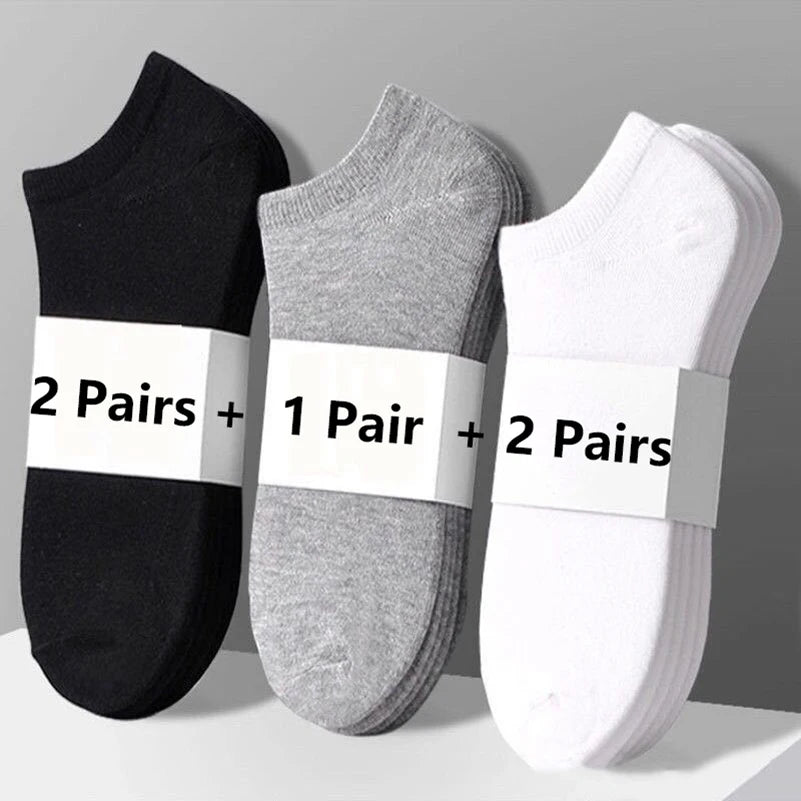 10/5pcs Pairs Low Cut Ankle Breathable Men/Women Socks Solid Color Black White Grey