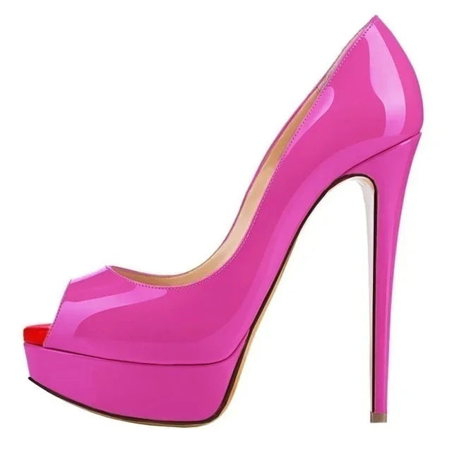 Women Pumps Elegant Platform Peep Toe Shoes