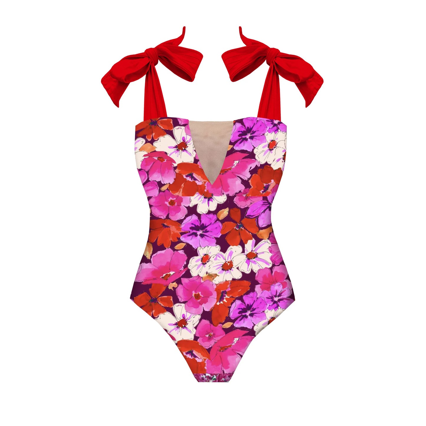 2-Piece Shoulder Ruffle Swimsuit With Cover Up Sexy Beachwear