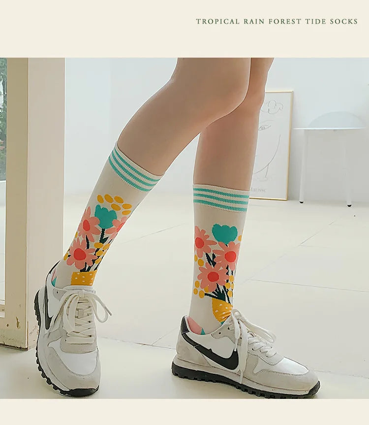 Fashion Colorful Spring Autumn Women's Socks