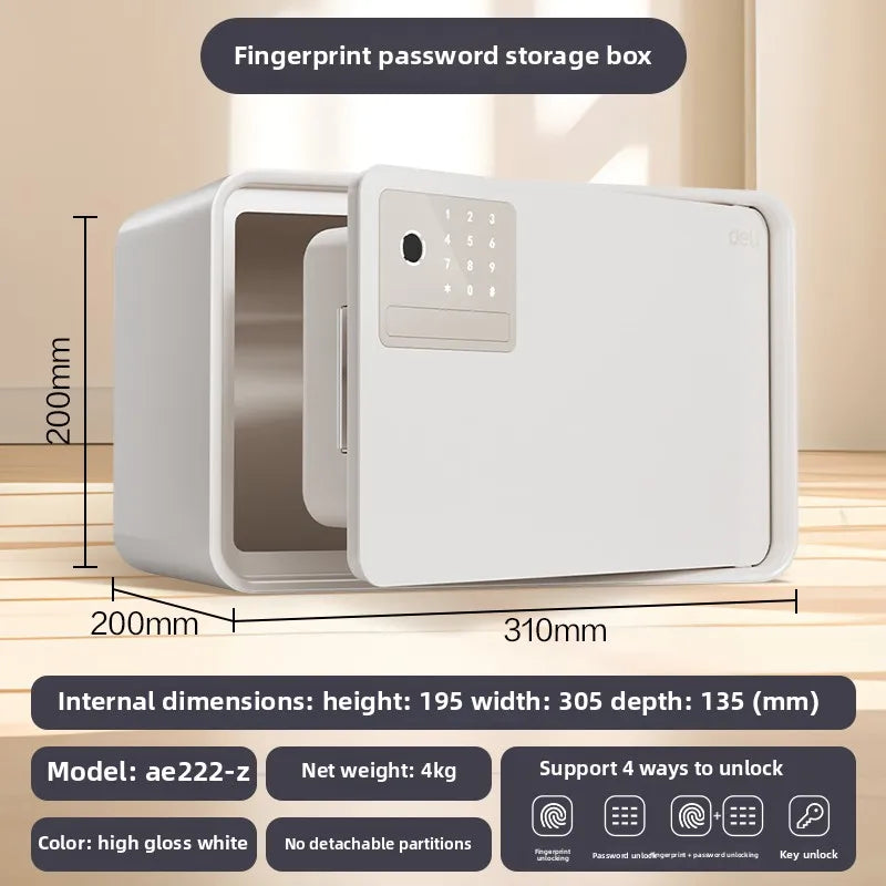 Safe deposit box household small fingerprint password automatic door opening 20/25cm anti-theft password key safe