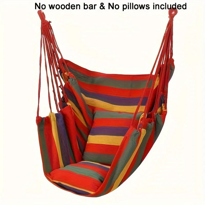 1pc Handwoven Hammock Chair Swing, Fabric Hanging Chair for Indoor and Outdoor Use Sturdy and Comfortable