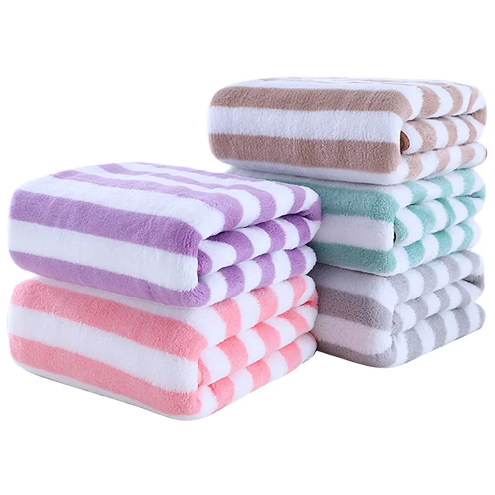 1PC Stripes Absorbent Microfiber Quick Drying Soft Bath Towel Set