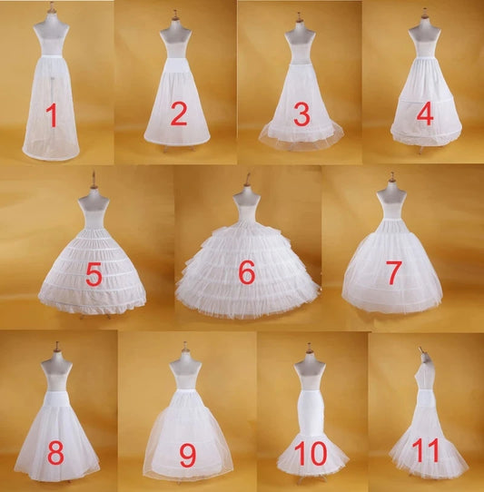 Bridal Wedding Petticoat Underskirt Prom Hoop Crinoline Fancy Skirt Slip 11 Styles Customized